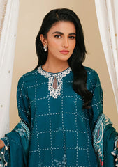 Winter Collection - Cross Stitch - Khaddar/Linen 23 - Teal Lattice 13