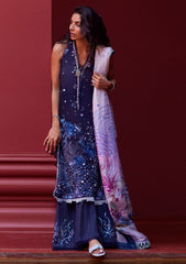 Lawn Collection - Farah Talib Aziz - Suay - Luxury Unstitched '24 - Izea Blue - FTA#04