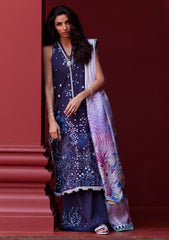 Lawn Collection - Farah Talib Aziz - Suay - Luxury Unstitched '24 - Izea Blue - FTA#04
