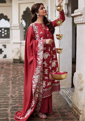Winter Collection - Cross Stitch - Khaddar/Linen 23 - Scarlet Sage 03