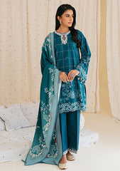 Winter Collection - Cross Stitch - Khaddar/Linen 23 - Teal Lattice 13