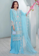Lawn Collection - Asimah.K - Inaayat - Festive - BULE PRIMROSE - D#01