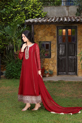 Pret Collection - Manahils - Safiyya - KURTI 123 - Maroon