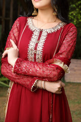 Pret Collection - Manahils - Safiyya - KURTI 123 - Maroon
