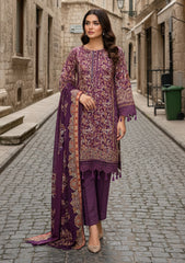 Winter - Riwaj - Printed Marina - 3 Pcs - Wool Shawl 25 - D#75