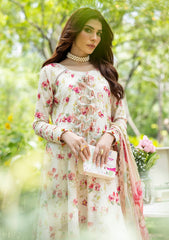 Lawn - Elaf Premium - Prints 25 - ECD#2A - IVORY PEONY