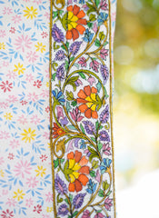 Digital Printed Lawn Shawl Qalamkar Patch D - 04 - White