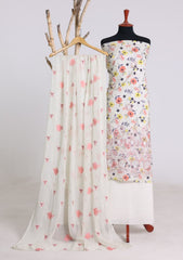 Lawn - Rubaaiyat - Chikankari 26 - Chiffon Dupatta - D#15 - Fawn