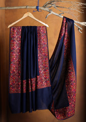 Pashmina Embroidered Border Shawl D#218 - N Blue