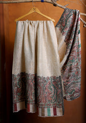 Pashmina Zari Jamawar Shawl D#08 - Off White