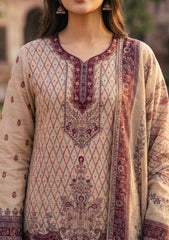 Winter - Fancy Silk Zari Jamawar - 3 Pcs Suit - D#17 - Skin
