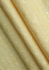 Elite Men Embroidered Sequence Viscose Fabric - Lemon