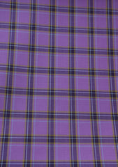 Dechamps Suiting Selvage Check Wool Fabric - Purple