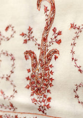 Pashmina Kashmiri Work Scarf D - 13 - Off White