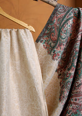 Pashmina Zari Jamawar Shawl D#08 - Off White