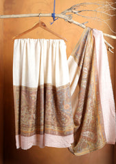 Pashmina Jamawar Shawl D#158 - Off White