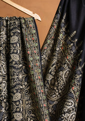 Pashmina Embroidered Jaaldar Shawl D#15 - Black