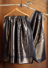 Silk Zari Jamawar Shawl D#17 - N Blue