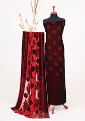 Winter - Riwaj - Printed Velvet Suit - Palachi Dupatta - D#05 - Red