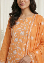 Lawn - Rubaaiyat - Embroidered 26 - Chiffon Dupatta - D#23 - Golden