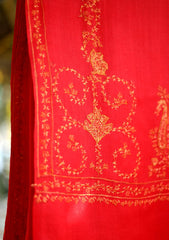 Pashmina Wool Kashmiri Shawl D - 13 - Red
