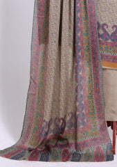 Winter - Riwaj - Printed Pashmina - 3 Pcs Suit - D#02 - Skin
