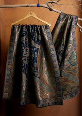 Pashmina Zari Jamawar Shawl D#16 - Blue