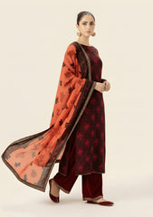 Winter - Riwaj - Velvet Suit - Printed Edit - D#08 - Orange