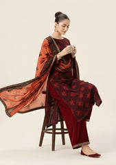 Winter - Riwaj - Velvet Suit - Printed Edit - D#08 - Orange