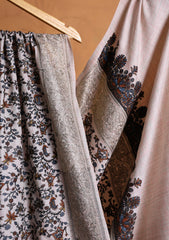 Pashmina Embroidered Jaaldar Shawl D#11 - Fawn