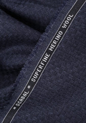 Scabal Pulse Natural Stretch Super Fine Wool Dobby Suiting - Muted Blue