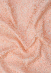 Elite Men Embroidered Sequence Raw Silk Fabric - Peach