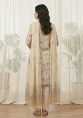 Lawn - Rubaaiyat - Digital Printed 26 - 2 By 2 - D#21 - Fawn