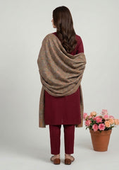 Winter - Riwaj - Pashmina Kani Jamawar 3 Pcs Suit - D#03 - M Brown