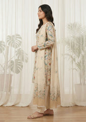 Lawn - Rubaaiyat - Digital Printed 26 - 2 By 2 - D#21 - Fawn