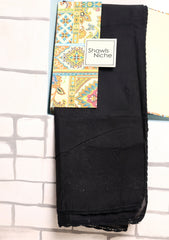 Lawn Chikankari Summer Shawl D#13 - Black
