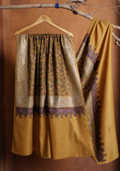 Pashmina Embroidered Jaaldar Shawl D#11 - Mustard