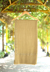 Stone Work Wool Shawl D - 04 - L Brown
