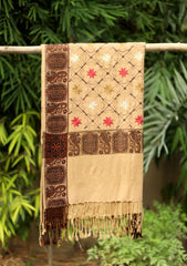 Embroidered Wool Shawl D - 52 - Skin