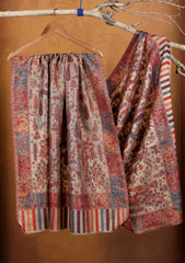 Pashmina Zari Jamawar Shawl D#11 - L Brown