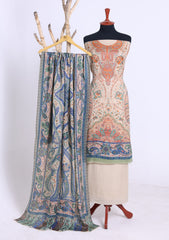 Winter - Riwaj - Printed Pashmina - 3 Pcs Suit - D#05 - L Peach
