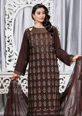 Lawn - Meemsey - Eid Luxury - Vol 02 - Gul Posh - Dark Brown