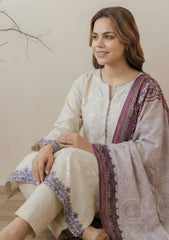 Winter - Riwaj - Pashmina Embroidered Suit - Wool Shawl - D#01 - Skin