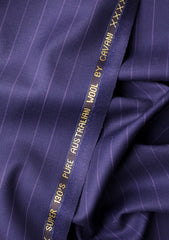 Cavani Four Season Wool Selvage Broad Stripe - Navy Blue