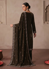 Winter - Riwaj - Velvet Stone Work 3 Pcs Suit - D#05 - M Brown