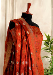 Formals - Fancy Closet - 2 pcs Suit - Satin Silk Jamawar D#10 Rust