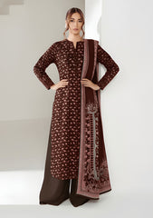 Winter - Riwaj - Velvet Suit - Printed Edit - D#27 - Chocolate