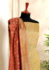 Formals - Fancy Closet - 2 pcs Suit - Chiffon Jamawar D#78 D Peach