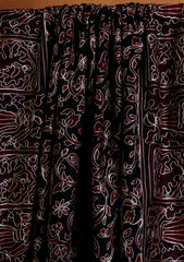 Pashmina Jamawar Ari Work Shawl D#01 - R Black