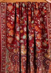 Pashmina Embroidered Jaaldar Shawl D#05 - Maroon